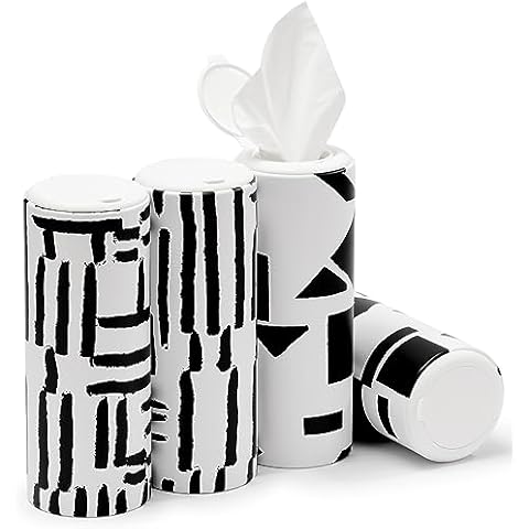 Car Tissues with Lotion, 4 Packs Car Tissue Cylinder, Round Tissues Holder for Car, Perfect Fit for Car Cup Holder, Facial Tissues Tube Box, Travel Tissues Packs Cover