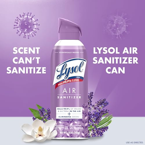 Image of Lysol Air Sanitizer with Bacterial Odor Eliminator for Home & Office, Air Freshener Alternative, Simple Fresh Scent, 10 oz (Pack of 3)