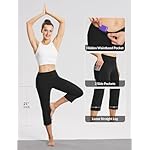 baleaf Womens Yoga Capri Pants High Waist Capri Leggings with Pockets Wide Leg Crop Exercise Workout Summer Pants - Image 4