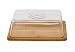 Home-X - Bamboo Cutting & Cheese Board with Serving Tray & Clear Acrylic Cover, Cut, Serve and Store Cheese All on the Same Board with No Need for Plastic Wrap