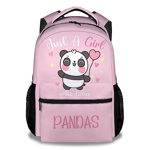 Panda Backpacks for Girls - 16 Inch Cute Backpack for School - Pink, Large Capacity, Durable, Lightweight Bookbag for Kids Travel