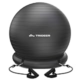 Trideer Exercise Ball Chair with Base & Resistance Bands for Home Gym, Stability...