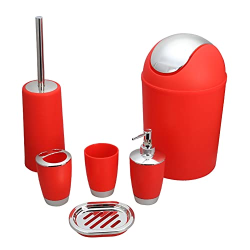Worparsen Lot de 6 accessoires de salle de bain - Bouteille de lotion, brosse à dents, bain de...