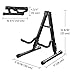 AW Folding Guitar Stand Floor A-Frame with Foam Arms Black Instrument Display Stand Universal Fit for Acoustic Guitars Banjo Electric Bass