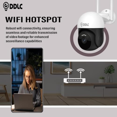 Image of DDLC 5MP 4G SIM LTE Wireless Outdoor PTZ Security Camera | SIM Based PTZ CCTV Camera | Full HD | 360 Pan Tilt | Color Night Vision | Motion Detection | Two-Way Audio with Mobile App V380 Pro (4G IR)