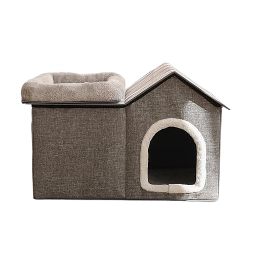 FJMQHU Maison pour Chats Design Villa Niche D'Intérieur Confortable Lit pour Animaux Domestiques Coussin Détachable pour Toutes Saisons Adaptée à...