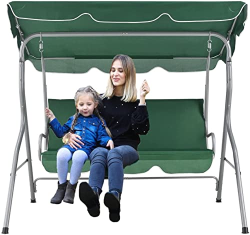Waterproof Replacement Canopy for 2/3Seater Swing Chair Durable Outdoor Swing Cushion Cover Patio Garden Furniture Shade Hollywood Swing Replacement Parts