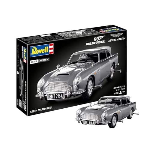 Revell 07746 James Bond Aston Martin DB5 (Click System) Échelle 1:24 non construite, pré-coloré, Click-Together (sans colle), kit de maquette en plastique
