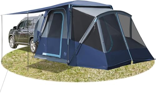 TIMBER RIDGE Heckzelt Auto 5 Personen mit Regenabdeckung Autozelt Heckklappe 3000 mm Wasserdicht Camping Zelt SUV mit Vorzelt für Wohnwagen Familie Reise 397cmx305cmx220cm