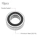 TOP-VIGOR 10Pcs R188-2RS Deep Groove Ball Bearings, Z2 1/4 Inch x 1/2 Inch x 3/16 Inch Double Sealed Industrial Bearings, Chrome Steel P0(ABEC1) Skateboard Bearings for Electrical Instrument Equipment