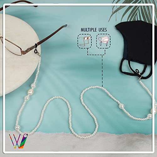Image of Unisex Specs Holder Hook & Loop Anit Slip Eyewear Lanyard Beads Strap Chain
