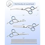 6-in-1 Dog Grooming Scissors - Professional Stainless Steel Hair Cutting Kit with Safety Rounded Tips, Ergonomic Soft-Grip Handles for Small & Large Dogs, Cats - Image 2