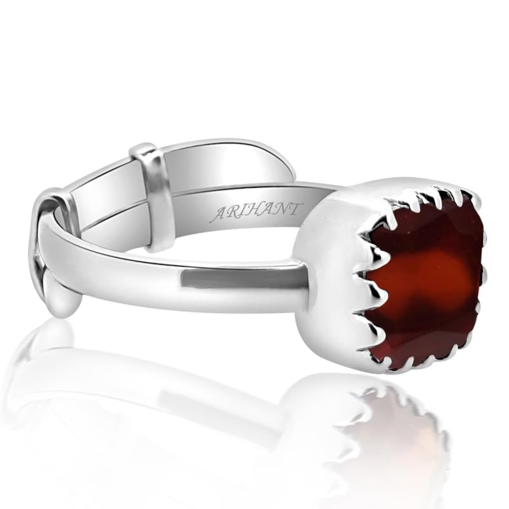 Hessonite Garnet Adjustable Ring in Sterling Silver