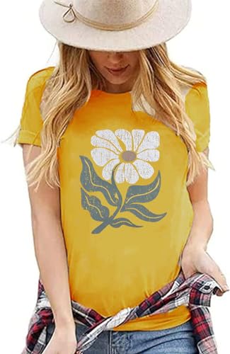 Vintage Floral Shirts Women Boho Wildflowers T-Shirt Wildflower Graphic Tee Shirts Summer Nature Tshirts Tops2