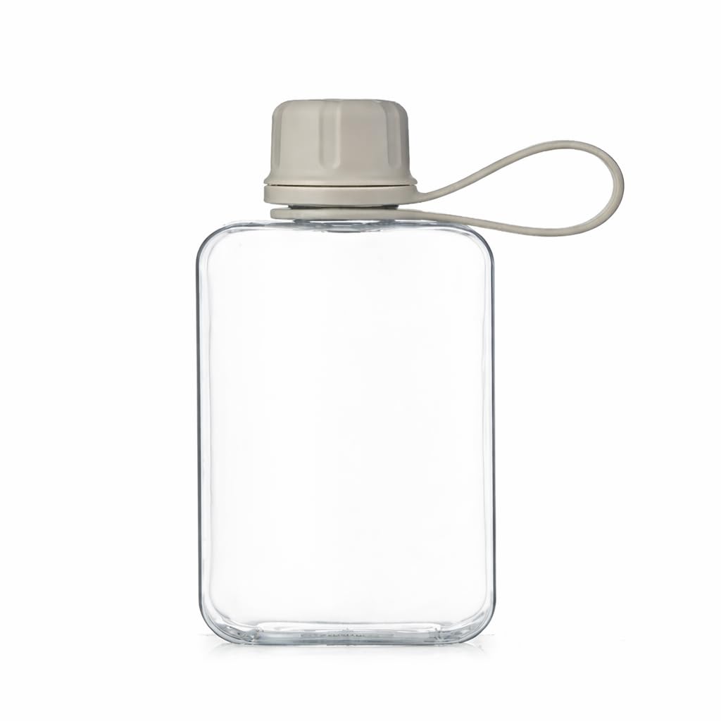 IDIDG Flat Water Bottle Travel Flask Portable 8.2 oz BPA Free Tritan Square Small Water Bottles Leakproof Slim Water Bottle for Purse Travel Pocket