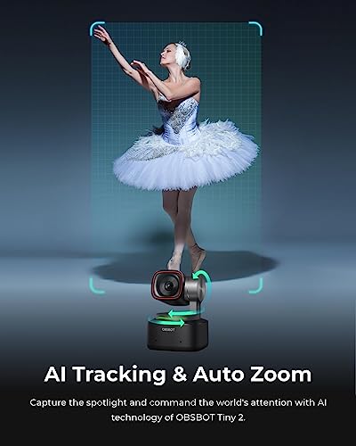 OBSBOT Tiny 2 4K Webcam with 1/1.5" Sensor, PTZ AI Tracking Multi- Mode, Auto Focus, Gesture Control, 60 FPS, Voice Control, HDR Light Correction, Webcam for PC, Streaming, Meeting, etc. - Image 4