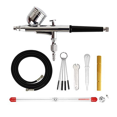 Aerógrafos y accesorios Dual Action Airbrush Pistola de pulverización Botón Tipo Compresor Compatible Air Brush Set Fácil Limpieza para la Comida Coloring Makeup Model Painting (Color : D 0.2)