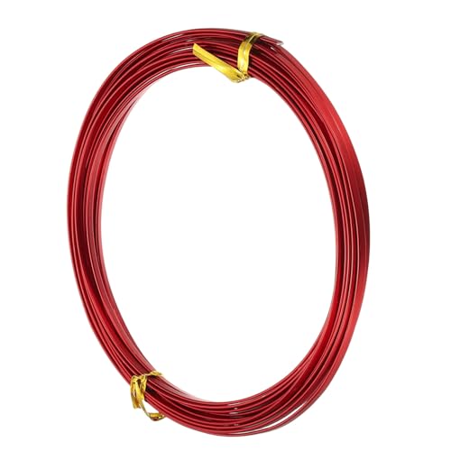 Image of uxcell 18 Gauge Flat Aluminum Wire, 16.40 ft 3mm Wide Aluminum Crafts Wire for Flower Bonsai Crafts Carving DIY Bezel Sculpting Gem Metal Wrap, Bright Red