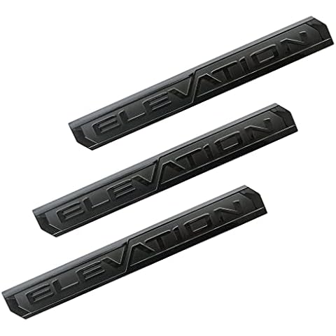 Zcardon 3pcs 2019-2021 Elevation Emblems Door Tailgate Badge Replacement for Sierra 84682634 (Shiny Black) Cover