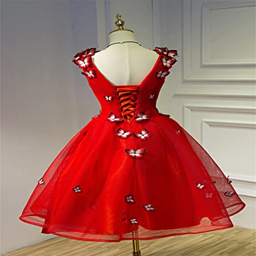 Galajurken Dame Applicaties Vlinder Korte Bruiloft Feestjurk Robe Baljurk Dames - Image 5
