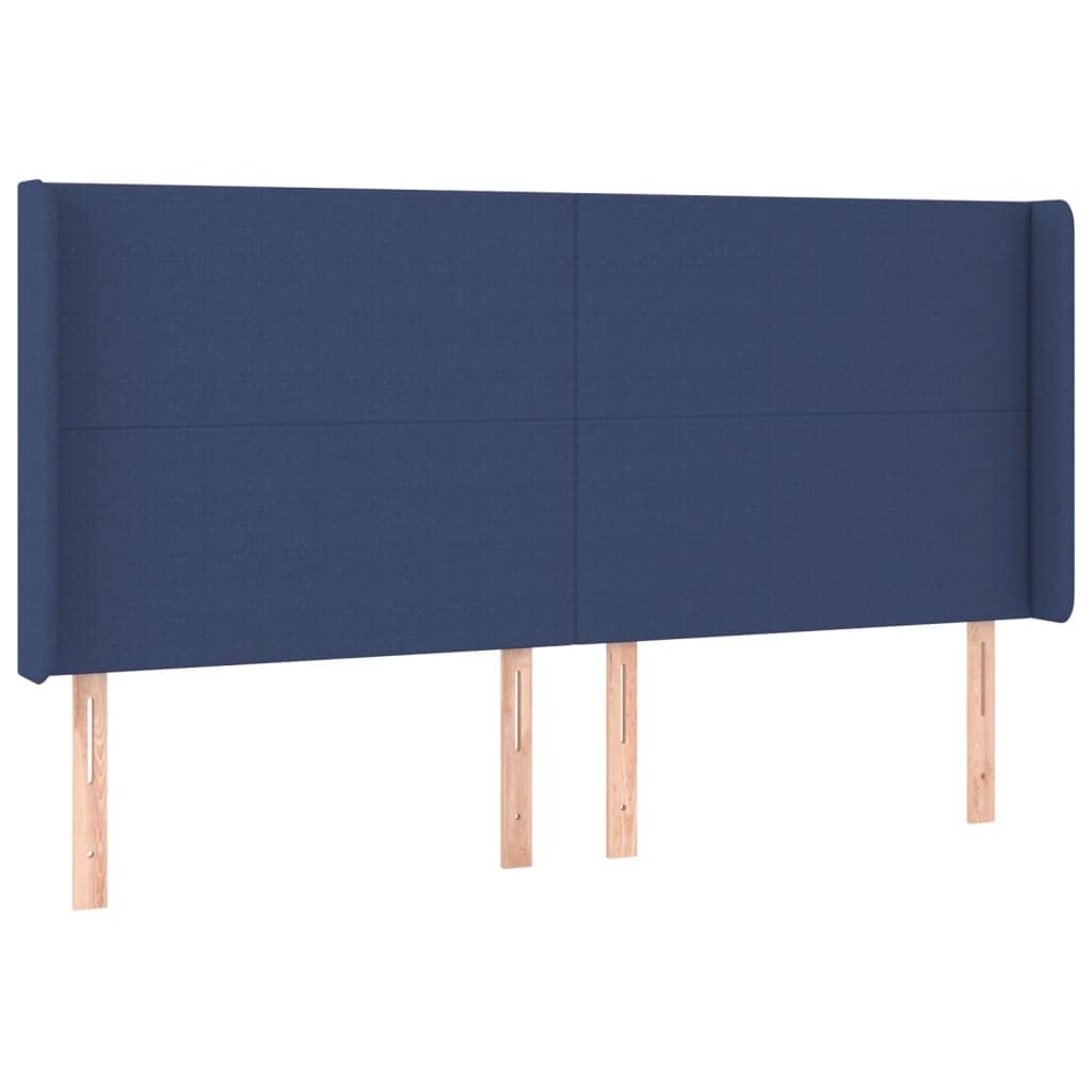 Tête de Lit avec Oreilles Excellent Soutien du Dos Meuble de Chambre à Coucher Décoration Intérieure Design Moderne et Élégant Bleu 203x16x118/128 cm