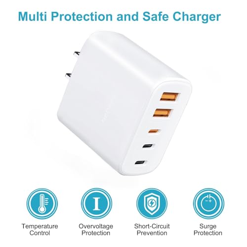 [2-Pack] 60W Multi-Port USB-C Fast Charging Module, 5-Port Wall Charger, Compatible with iPhone 17/16/15/14/13/Pro Max/Plus Series, iPad, Samsung S25/S24/S23, and Other Devices - image 2