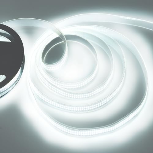 Image of SUYOOULIN LED Strip Lights, 16.4ft Dimmable DC 12V SMD 2025 Double Rows 3120 LEDs 65000LM Super Bright LED Ribbon Strip, Tube Waterproof IP67 for Home Party Decoration (Daylight White 6500K)