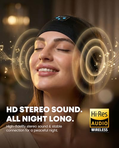 Image of Sleep Headphones Wireless Bluetooth,Headband Headphones for Side Sleepers, Sleep Seadphones,Ideal for Housework,Travel,Yoga,Workout,Running,Sports,Gift