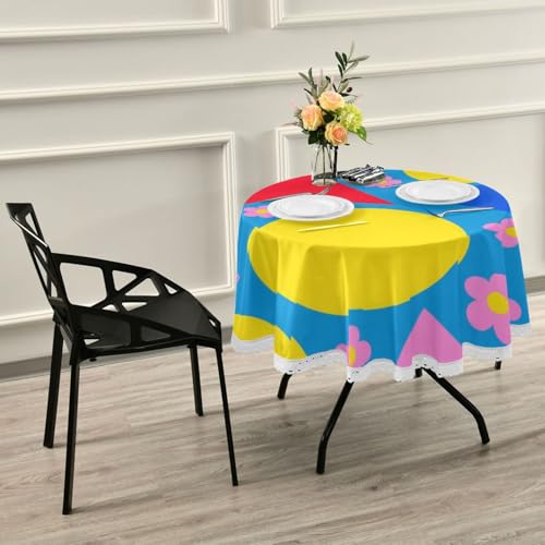 Nappe lavable et réutilisable ronde 152 cm pour table de salle à manger - 8