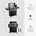 BURNHARD® Gasgrill 4-Brenner, 21,2 kW Gesamtleistung, Infrarot-Keramikbrenner, Seitenkochfeld, Edelstahl-Stabbrenner, Edelstahlrost, große Grillfläche, Piezo-Zündung – Big FRED Deluxe