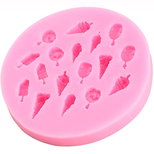 Ice Cream Silicone Molds Candyland Fondant Molds Lollipop Chocolate Mold For Cake Decorating Cupcake Topper Popsicle Polymer Clay Chocolate Gum Paste Set Of 4