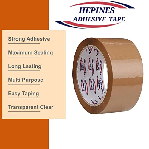 Image of Brown Tape 2 Inch Multipurpose Clear Tape For Home And Office Use, Decorating And Diy Industrial Packaging Tape Box Packing 200 Meter Pack of 12