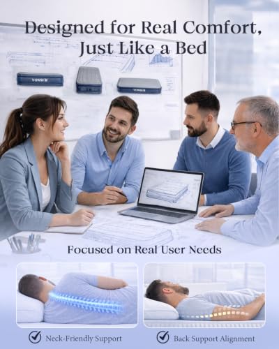 Image of VOSSER Twin XL Air Mattress with Built-in Pump, 13 inch Raised 80 inch Extra Long Inflatable Blow Up Mattress, Flocked Top Single Air Bed for Home, Guests &Floor,Portable Bed Twin Size Air Mattress