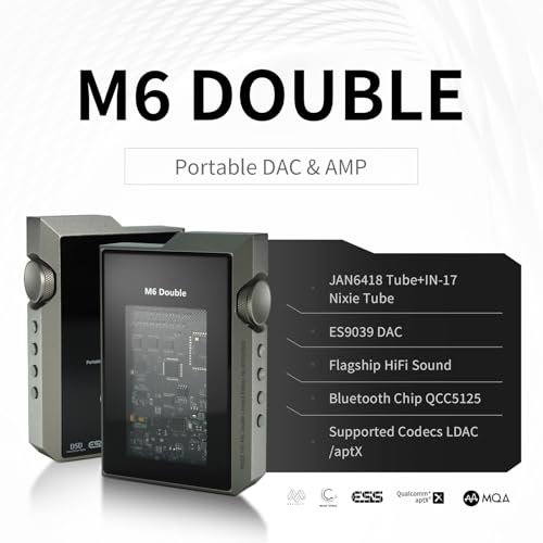Image of HiFiGo Muse HiFi M6 Double Headphone Amplifier, Portable USB C DAC Amps with Vacuum Tube Glow Tube, 4.4mm /3.5mm Dual Outputs with for for Phones /PC /Laptops