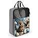 Cute Easter Eggs Rabbit Shoe Bags for Travel Water-Resistant Shoes Pouch with Handle Fashion Shoe Organizer with Zipper Closure Portable Sneaker Carrier for Men & Women Daily Use