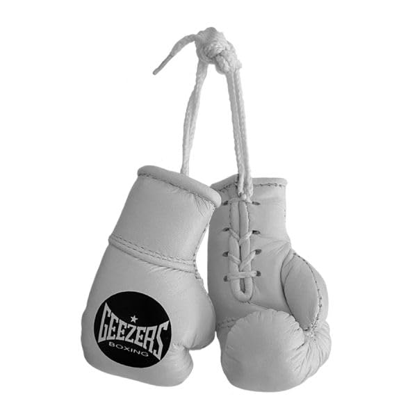 Geezers Mini Leather Pro Fight Gloves (White)