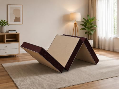 Image of Comforto Folding Foam Mattress - Single Size (72 x 36 x 4 Inches, Beige)