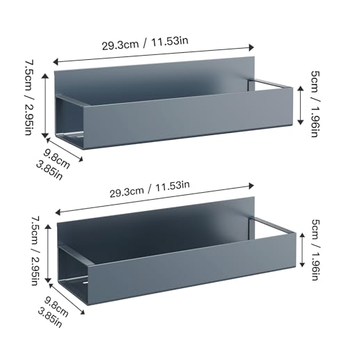 Image of OrganizeMee Movable Kitchen Organizer Storage Spice Magnetic Rack, Decorate Your Fridge,Washing Machine & Microwave Oven with Magnetic Metal Fridge Side Rack 1 Year Warranty (Grey Set Of 1)