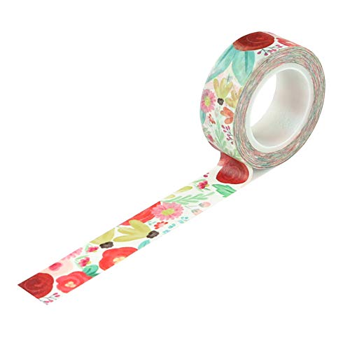 Carta Bella Paper Company Market Floral washi tape, red, pink, green, yellow, black, teal