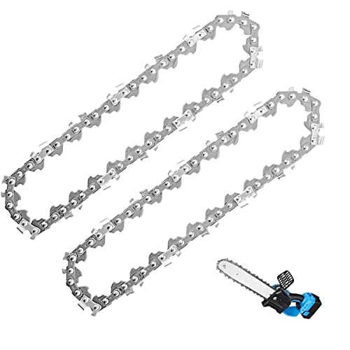 2 Stück Sägeketten Kettensägenkette für 6 Zoll Mini Handheld wiederaufladbare,Schnittlänge 15cm,Sägekettenteilung 1/4",Treibglied-dicke 0.043"/1,1mm,Treibglieder 37Glieder,für Trimmen Chainsaw Chain Cover