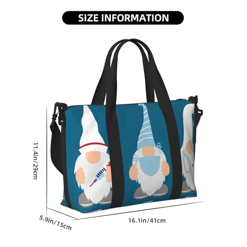 Laptop Tote Bag for Women Work - Nurse Doctor Gnomes Gym Bag for Women Men, Personal Item Crossbody Travel Bags Carry On, Overnight Weekender Bags for Women Travel2