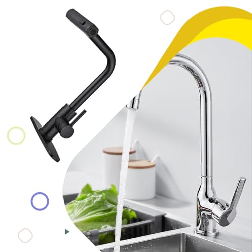 Robinet de cuisine à arc élevé pulvérisateur noir durable - 3