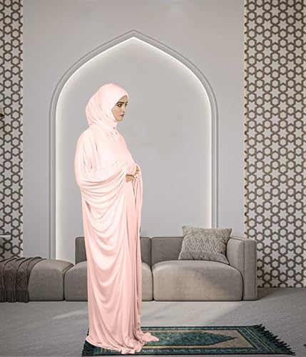Image of Mehar Namazi Muslim Prayer Dress for Women |Modest Islamic Namaz Dress with Hijab | Soft Strechable Fabric Zunaira Farasha Namaz Outfit