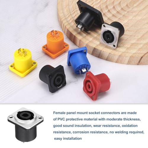 MECCANIXITY 5 pzas conector hembra XLR panel audio negro miniatura 5