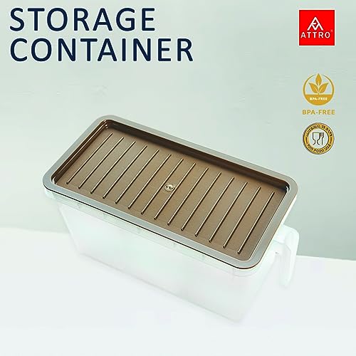 Image of Attro Air Tight Food and Storage Container 3 Detachable Small Storage Boxes with 1 lid Used to Store 3 diffrent Food Items in a 1 Box BPA Free, Food Grade,Freezer Safe, 5000ml-Brown