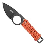 CRKT Tailbone EDC Knife: Everyday Carry Fixed Blade Drop Point Knife with Black Stonewash Finish...