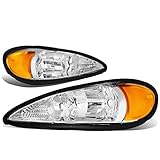 DNA Motoring HL-OH-PGAM99-CH-AM Chrome Housing Amber Side Headlight/Headlamps