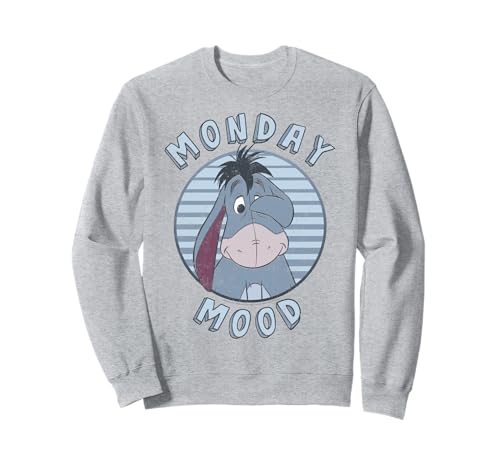 Pull Bourriquet Eeyore Monday Mood Disney sweat gris imprimé col rond