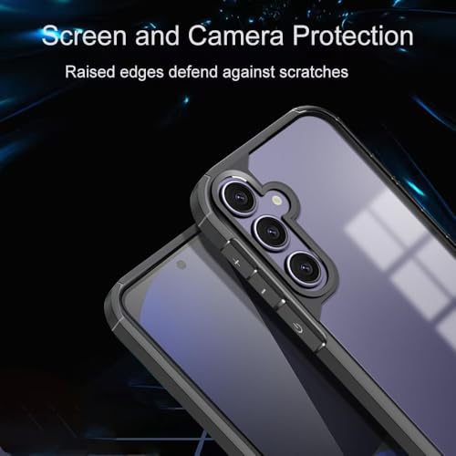 Image of KARWANBack Cover |Shockproof Bumper Case | Full Camera Protection | Raised Edges | Super Soft Side TPU | Bumper Case for Samsung Galaxy S25 - Black