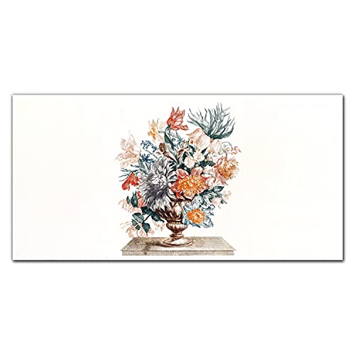 Tableau en verre acrylique anti-UV décoration murale salon motif fleurs